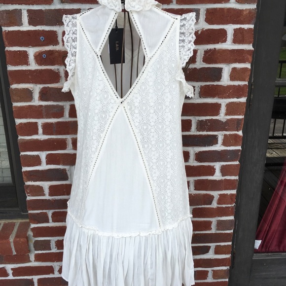 FINAL PRICE DROP LUCKY & BLESSED  IVORY LACE DRESS - Picture 2 of 6